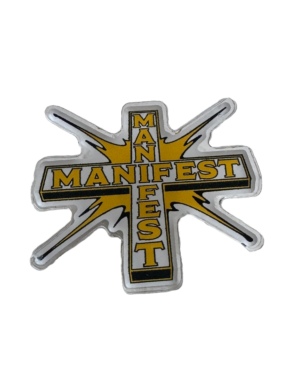 MNFST CROSS PIN BADGE